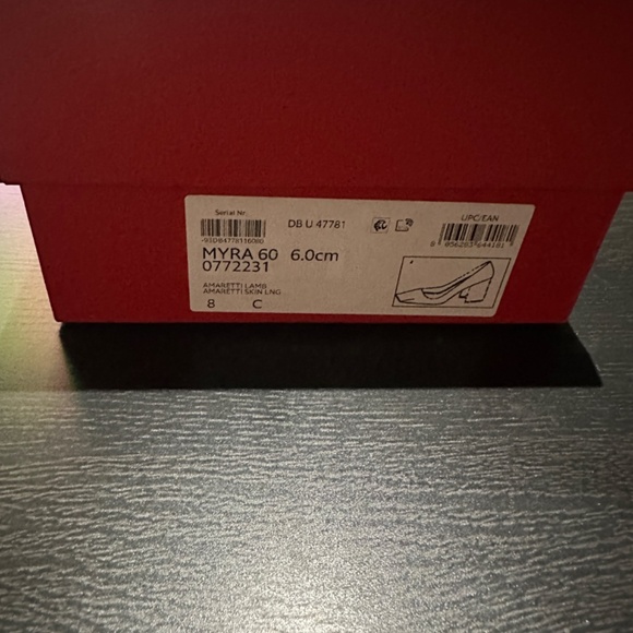 FERRAGAMO - Myra 60mm Lamb Smooth Leather, Amaretti (Size US 8) - Picture 5 of 10